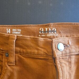 a.n.a High-Rise Straight Jeans in Rust
